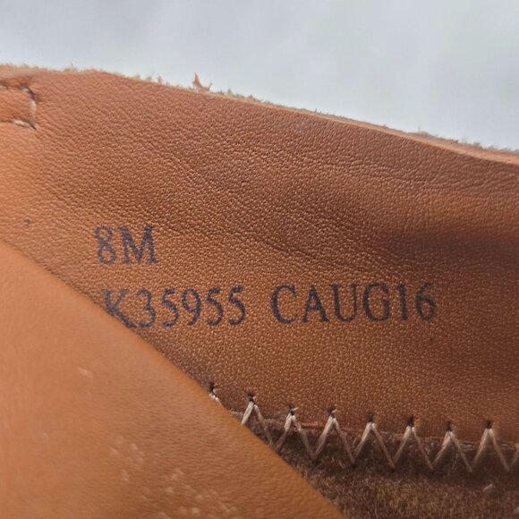 Kork-Ease Western Ankle Booties Size 8 Taupe Suede Block Heel Buckle Boots - Picture 12 of 12